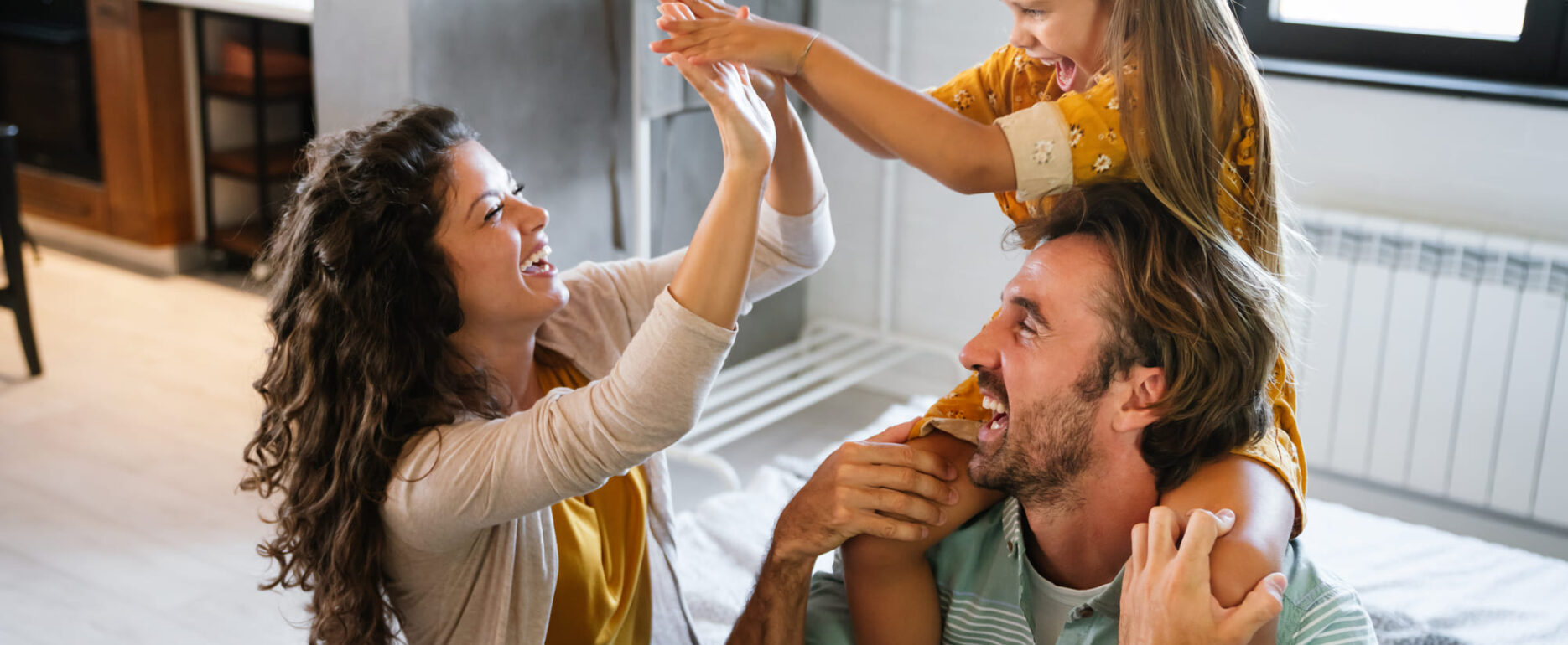 happy family that remain comfy